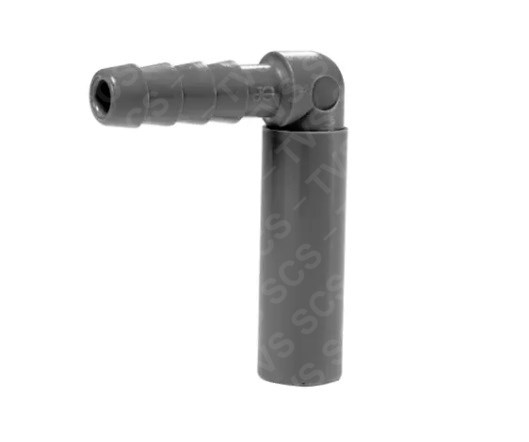 Elbow, PET cock tube to hose 1/4 x 1/4