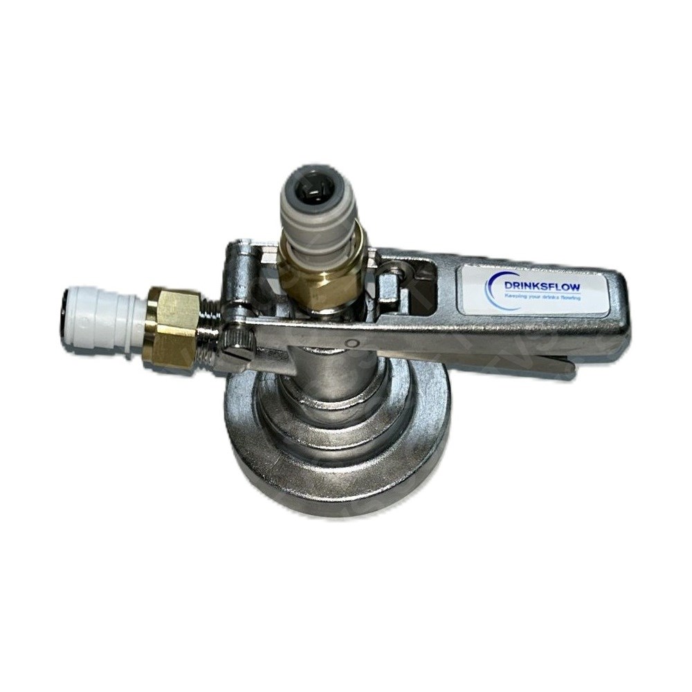 Drinksflow G Type keg coupler with JG fittings