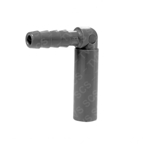Elbow, PET cock tube to hose 1/4 x 1/4