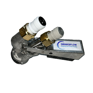 Drinksflow S Type keg coupler with JG fittings